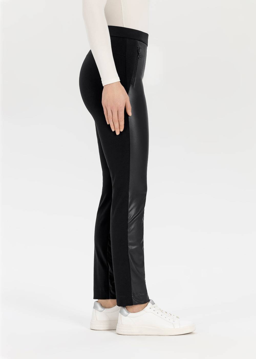 Stehmann Stretchhose Imilia mit Lederimitat Blitzangebot