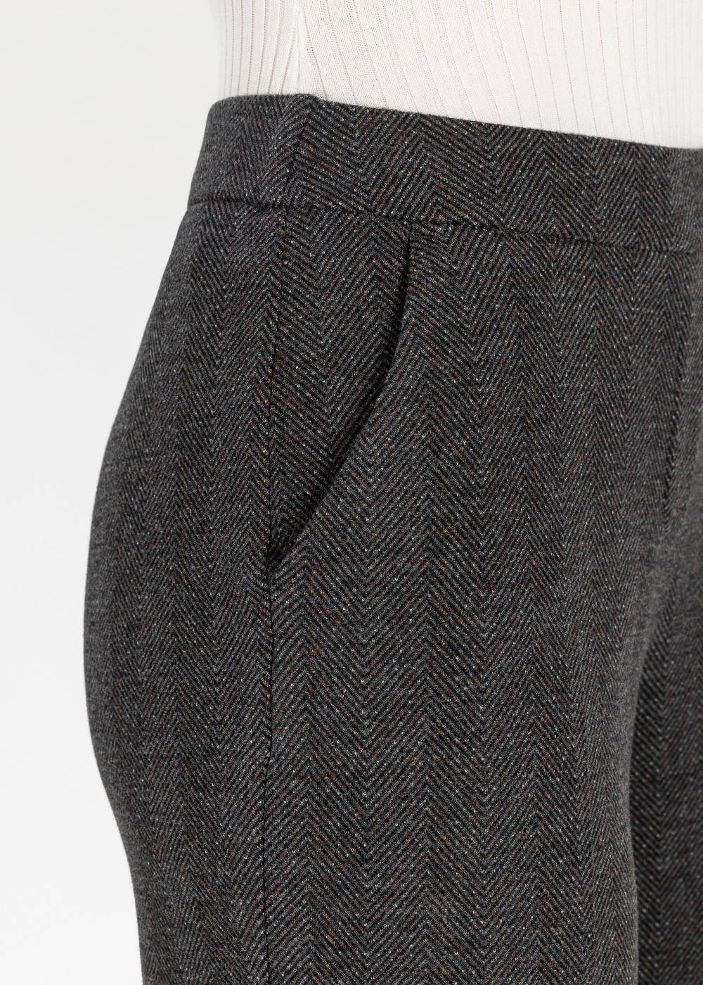 Stehmann Relaxed Hose Flanna in Fluffy Herringbone Qualität Sonderangebote
