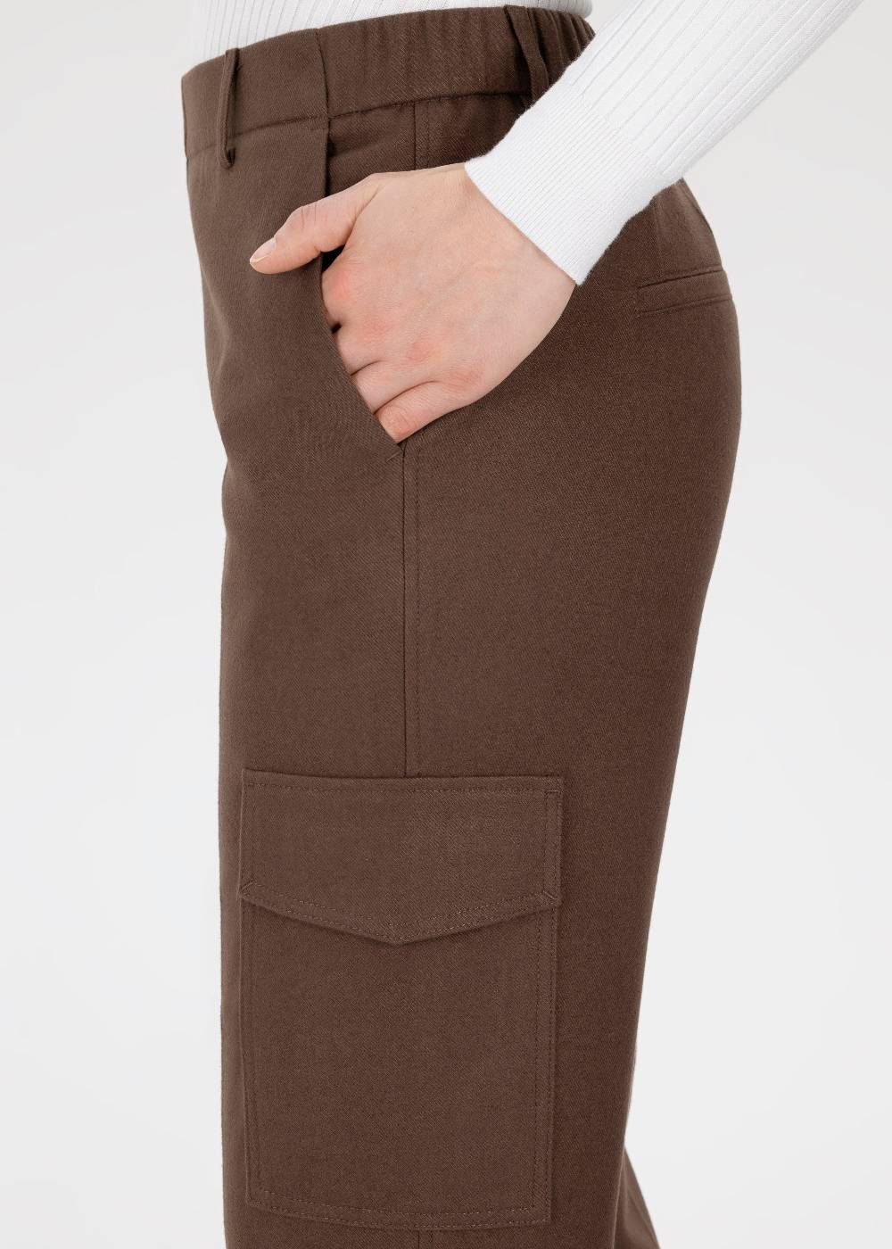 Stehmann 7/8-Chino Fluor mit Cargotaschen in Flanell Preisnachlass