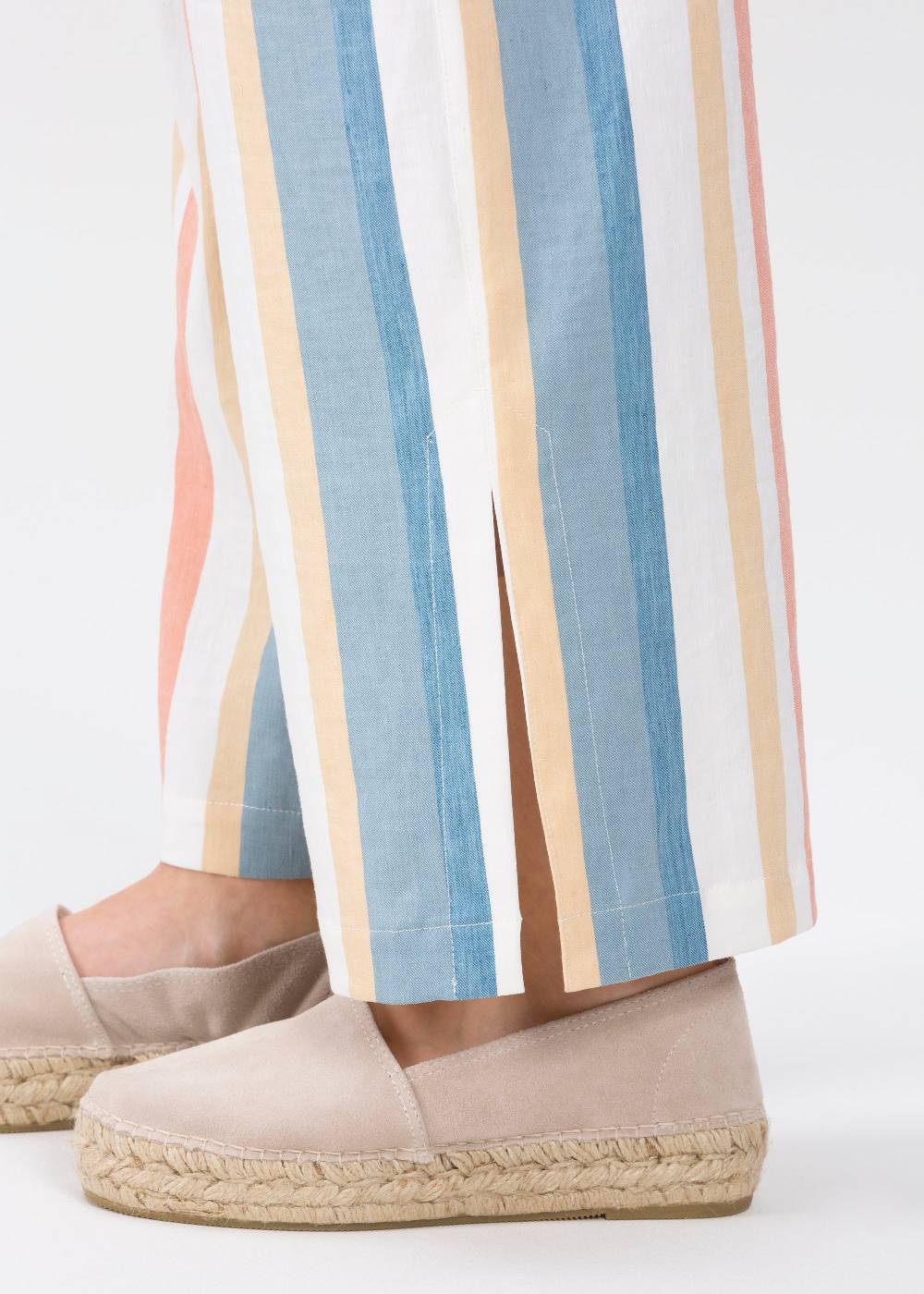 Stehmann 7/8-Streifenhose Katja in Sommerleinen Flash Sale